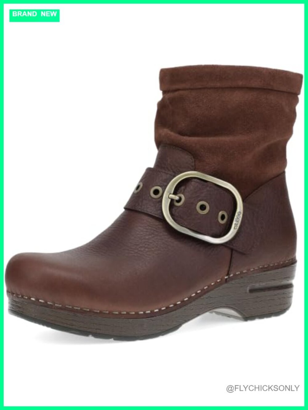 Dansko Pearson Leather Inside-Zip Bootie with PU Rocker Outsole